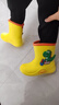 牧萌儿童雨鞋男童女童防水立体宝宝防滑耐磨卡通雨靴 黄色挖掘机 20码 实拍图