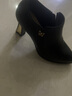 达芙妮单鞋女尖头深口粗跟高跟鞋女法式气质通勤女鞋小皮鞋4622404081 黑色 34 实拍图