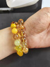 金匠利天 然鸡油黄老蜜蜡单珠佛珠搭配圆珠单颗手串散珠文玩DIY配饰 8mm黄蜜圆珠（2颗通孔 实拍图