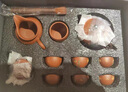 宜兴紫砂壶纯全手工名家正宗西施壶朱泥小泡茶壶单壶家用茶具套装 双色西施210ml【全彩绘8件套】送2同泥光面品杯 210ml 实拍图