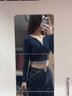 BM上衣长袖体恤女2025新款秋冬假两件露脐高腰修身撞色长袖体恤 藏蓝色 S 实拍图