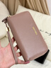 班亚奴钱包女长款女士2025新款时尚大容量头层牛皮钱夹双拉链真皮手拿包 浅粉色-双拉链（头层牛皮） 实拍图