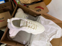 安踏关晓彤同款喵喵鞋丨休闲鞋女鞋软底革面猫爪厚底增高老爹运动鞋子 【革面】白/银-1 38.5 实拍图