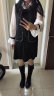 SXA香港潮牌假两件长袖连衣裙女2023秋冬新款小个子气质打底A字裙子 黑色 M 晒单实拍图
