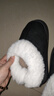 高帮包跟棉鞋女毛绒保暖鞋女士厚底防滑棉拖加绒加厚棉拖鞋冬季 黑色 （包跟棉鞋4cm） 38 -39（适合37-38码） 实拍图