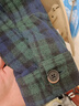 马登工装 复古羊毛混纺格子外套厚实格纹ins帅气休闲夹克男 蓝绿格 L 实拍图