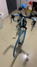 ICOLOUR变速死飞山地自行车男弯把单车公路车赛车实心胎双碟刹成人女中学 减震-蓝白色24速60刀 实拍图