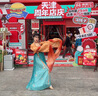 重回汉唐洛水云裳原创齐胸襦裙套装披帛唐制汉服女装春夏 橘蓝套装（褶裙版-白里）/预售 XL 实拍图