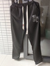 布恩普美式休闲裤子男秋冬季高街学生运动加绒直筒裤男生宽松阔腿卫长裤 黑色（常规款） 2XL 【建议体重140-150斤左右】 实拍图