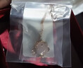 今上珠宝18K金钻石生肖猪吊坠女玫瑰金项链十二生肖牛鸡虎 18K金芙蓉石生肖鸡吊坠配18K金链 实拍图