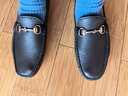 金利来（Goldlion）豆豆鞋男鞋秋季商务休闲鞋鹿皮革皮鞋柔软一脚蹬套脚驾车乐福鞋 黑色 40 实拍图