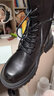 Vistline马丁靴女英伦牛皮复古秋冬季加绒加厚保暖靴子女小皮靴百搭中筒靴 黑色(加绒) 38 实拍图