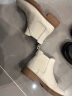 百丽柔软法式切尔西靴女商场同款羊皮通勤短靴加绒A2V1DDD3 米色-单里 36 晒单实拍图