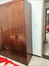 百裕达 2025新款实木衣柜家用卧室胡桃木对开门中式大容量收纳衣橱组合 三门衣柜 图片色 实拍图