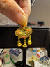 老庙黄金吊坠镂空粉荷平安锁成人黄金项链送女友老婆 金重约1.5g（珐琅款） 实拍图