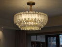 葵兴 客厅吊灯奶油风轻奢水晶灯现代简约大气餐厅卧室灯广东中山灯具 圆形80*30cm【全光谱三色】 实拍图
