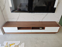 蓄品电视柜茶几组合套装免安装电视机柜客厅小户型北欧轻奢极简落地柜 胡桃色+白【E1级髙密度板】 2.2米电视柜 实拍图