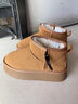 回力女鞋棉鞋女冬季加绒加厚皮毛一体面包鞋保暖外穿厚底雪地靴女 卡其色|0996 35 实拍图
