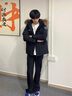 波司登（BOSIDENG）【反季】冬季极寒羽绒服鹅绒于适同款男女情侣款短款大毛领外套 黑色8056 1 S 160/84A 体重110-130斤卡码拍大 实拍图