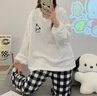 贝逸芙珊瑚绒睡衣女春秋冬季加厚保暖可爱韩版清新学生法兰绒家居服套装 TF321#帕恰狗-黑格子 XL (170) 实拍图