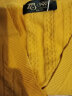 ZB珍贝秋季新款V领中袖纯羊绒衫女纯色提花针织开衫短款薄006 h558黄 L/(105码) 晒单实拍图