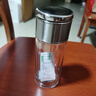 德琅（DELANG）德国品牌水晶杯双层玻璃杯商务办公茶水分离杯男女高档茶杯320ml 茶水分离杯8001-钢本色-独立茶仓 实拍图