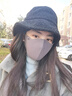 斐卡薇高颜值保暖口罩女秋冬季防风防寒时尚3d立体户外骑行面罩护眼角 3只装【黑色+灰色+咖色】 实拍图