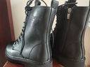 强人女靴侧拉链气质平跟马丁靴加绒保暖时尚女短靴 JDB263009 黑 37 实拍图