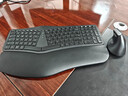 B.O.W人体工程学三模无线蓝牙键盘垂直鼠标套装软垫手托可充电笔记本电脑外设台式静音办公游戏打字键鼠 人体工学键盘充电鼠标套装丨沉稳黑丨背光款 实拍图