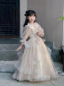 小咔衣浓（Xiaokayinong）女童礼服冬季花童婚礼小女孩洋气生日公主裙钢琴演奏表演服装走秀 香槟色3964长袖长款 130cm 晒单实拍图