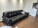儒黛黑糖云朵真皮沙发头层牛皮中复古法式轻奢一字直排黑色客厅小户型 金属款-2.55米直排-可视面真皮 V-ultra（加厚半青皮1.6-1.8mm） 实拍图