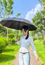 RAINLITE全自动雨伞成人便携大号加固抗风伞折叠伞商务防晒晴雨两用太阳伞 96骨加大加固晴雨两用----耀石黑 实拍图