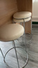非洲鹰（feizhouying） 非洲鹰凳子彩色时尚圆凳子实木钢筋凳加厚海绵餐凳家用 加粗四柱米白皮革海绵 实拍图