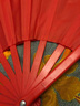 卫亮太极扇功夫扇子响扇红色塑料骨老人武术表演扇双面扇儿童舞蹈扇子 8寸塑料骨红色无字双面 实拍图