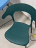 密林 牛角椅子靠背网红餐椅家用塑料懒人休闲简约加厚加强北欧办公椅 加强-深蓝色 实拍图