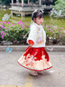 罗蒙汉服女童拜年服冬款明制汉服过年衣服马面裙演出服 米白色套装110 实拍图