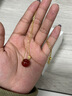 心草红玛瑙相思豆项链女红豆999足银转运珠吊坠520情人节礼物送女友 红玛瑙-相思豆项链 实拍图