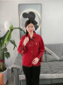 俞兆林（YUZHAOLIN）妈妈装新中式国风外套春秋新款风衣短款中老年女春装上衣洋气大码 红色 2XL【适合111-120斤】 晒单实拍图