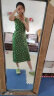尚都比拉法式复古波点连衣裙秋季中长款抽褶收腰显瘦吊带裙 绿底波点 S  晒单实拍图