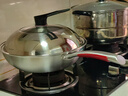 赫巴兹（HZIB）德国炒锅316不锈钢炒菜锅无涂层平底炒锅电磁炉煤燃气通用 半玻璃盖内径30外径 32cm 实拍图