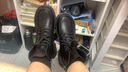 大东秘语品牌欧货马丁靴女靴子2025新款秋冬复古百搭英伦风短靴增高女皮鞋 黑色加绒 39 (245mm) 实拍图