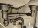 莱尔诗丹（Larsd）9129 厨房水槽双槽下水套装 洗菜盆防臭下水管后置式节省空间配件 实拍图