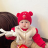 贝娜茜婴儿帽子冬季儿童帽子围巾男女宝宝婴幼儿6-12个月红色过年毛线帽 双球平安-红色 单买帽子 6个月-3岁(44-50.5CM) 实拍图