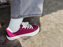 环球黑色帆布鞋女2025年秋冬新款设计感小众港风百搭学生休闲板鞋 酒红 38 实拍图