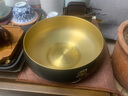 久堂纯黄铜水盂茶洗日式禅意家用大号建水杯洗水洗功夫茶具配件笔洗 升级版黄铜浮雕莲花茶洗-黑色 实拍图