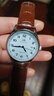 上海手表男自动机械表 国产经典情侣对表防水日历表送爱人礼物629 白盘棕带【休闲商务】 实拍图