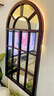 法式奶油风拱形复古假门窗玄关隔断铁艺玻璃屏风创意欧式装饰拱门 A款：水纹玻璃/平方价 实拍图
