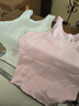 欣尚优中老年女纯棉背心妈妈无袖汗衫加大码短款内衣背心纯棉短跨栏修身 白+粉 3XL 130-150斤 实拍图