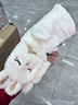 柳欣 手套女秋冬季可爱兔子翻盖半指露指加厚防寒保暖手套学生日礼物 白色 均码 实拍图