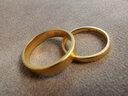 明牌珠宝黄金戒指男女款 足金古法平安无事戒素圈对戒礼物AFM0156工费150 戒指 14号 约1.94克 实拍图